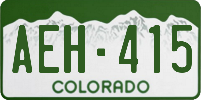 CO license plate AEH415