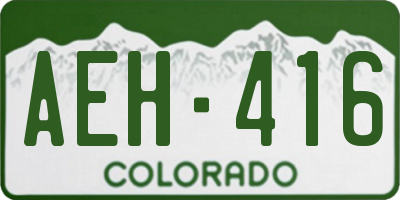 CO license plate AEH416