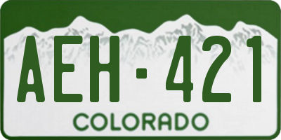 CO license plate AEH421