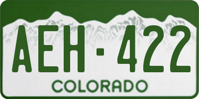 CO license plate AEH422