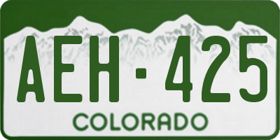 CO license plate AEH425