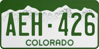 CO license plate AEH426