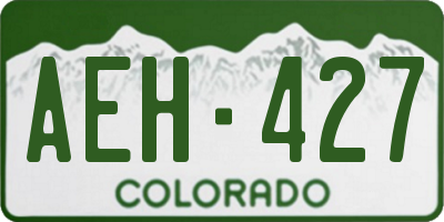 CO license plate AEH427
