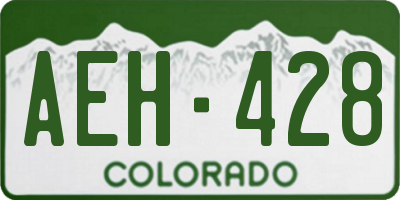 CO license plate AEH428