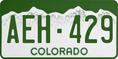 CO license plate AEH429