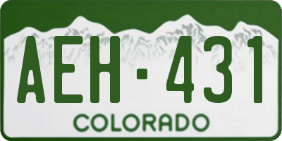 CO license plate AEH431