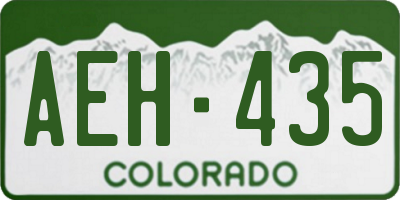 CO license plate AEH435