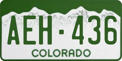 CO license plate AEH436