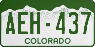 CO license plate AEH437