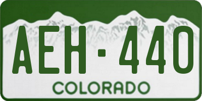 CO license plate AEH440