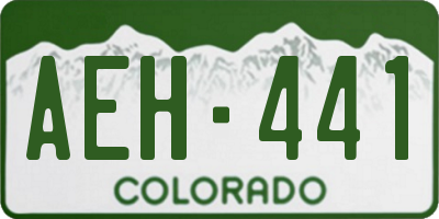 CO license plate AEH441
