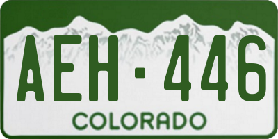 CO license plate AEH446