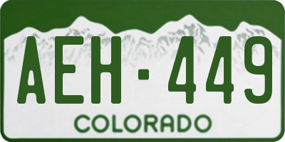 CO license plate AEH449