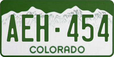CO license plate AEH454