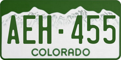 CO license plate AEH455