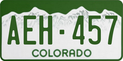 CO license plate AEH457