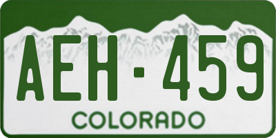 CO license plate AEH459