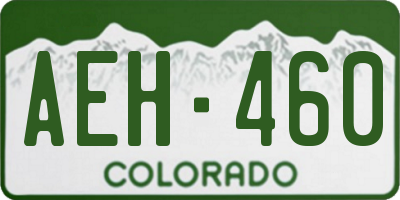 CO license plate AEH460