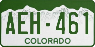 CO license plate AEH461