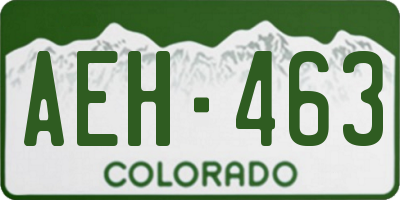 CO license plate AEH463