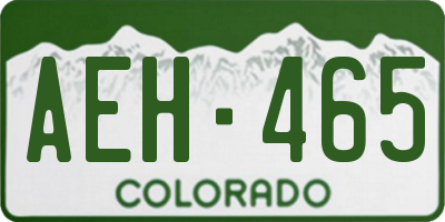 CO license plate AEH465