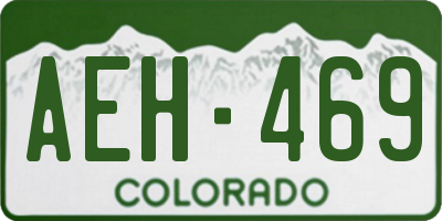 CO license plate AEH469