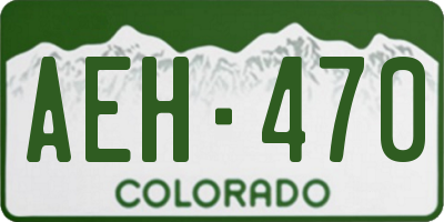 CO license plate AEH470