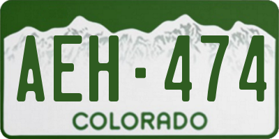 CO license plate AEH474