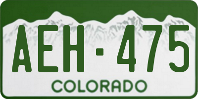 CO license plate AEH475