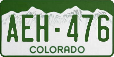 CO license plate AEH476