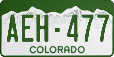 CO license plate AEH477