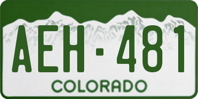 CO license plate AEH481