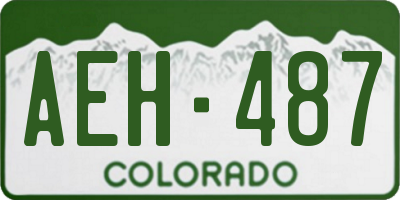 CO license plate AEH487