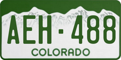 CO license plate AEH488