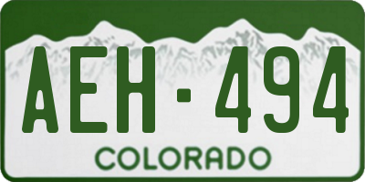 CO license plate AEH494