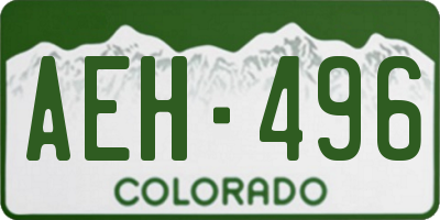 CO license plate AEH496