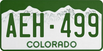 CO license plate AEH499