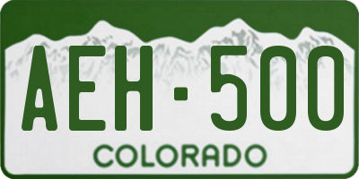 CO license plate AEH500