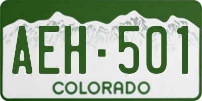 CO license plate AEH501