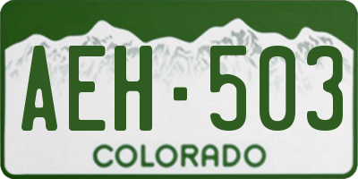 CO license plate AEH503
