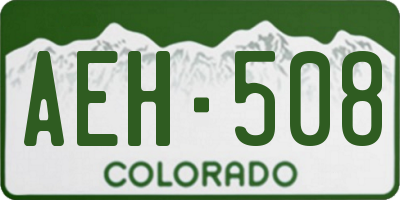 CO license plate AEH508