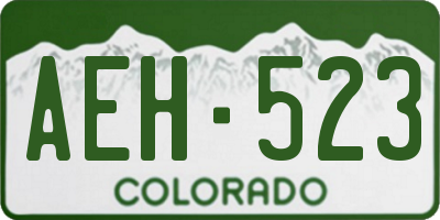 CO license plate AEH523