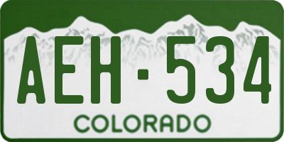CO license plate AEH534