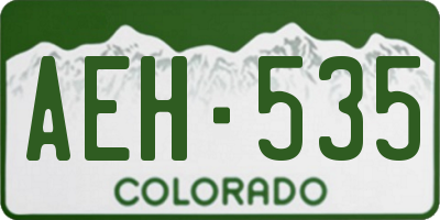 CO license plate AEH535
