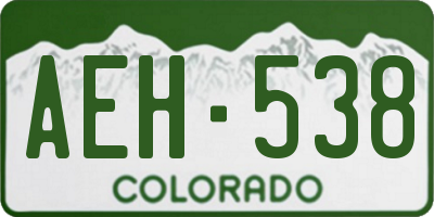 CO license plate AEH538