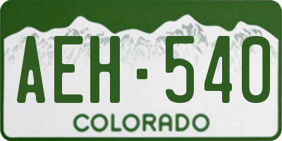 CO license plate AEH540