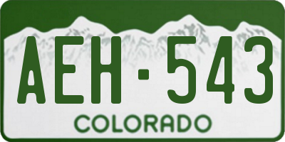 CO license plate AEH543