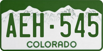 CO license plate AEH545