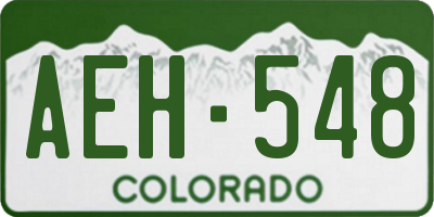 CO license plate AEH548