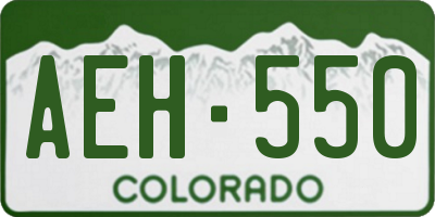 CO license plate AEH550